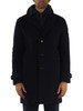 BLU SCURO | Cappotto in lana vergine con pettorina rimovibile
