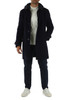 BLU SCURO | Cappotto in lana vergine con pettorina rimovibile