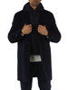 BLU SCURO | Cappotto in lana vergine con pettorina rimovibile