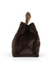 MARRONE | Borsa tote in ecopelliccia con scritta logo