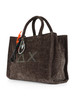 TORTORA | Borsa tote in velluto CALI Midi con stampa logo glitterata