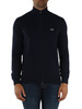 BLU SCURO | Cardigan con zip in cotone regular fit