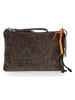 TORTORA | Pochette in velluto con stampa logo glitterata