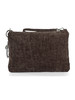 TORTORA | Pochette in velluto con stampa logo glitterata