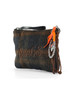 MARRONE | Pochette in misto lana con logo frontale