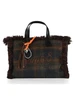 MARRONE | Borsa in misto lana CALI Midi con logo frontale