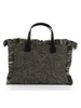 SCHWARZ | CALI Midi Tasche aus Wollmischung mit Frontlogo