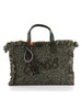 VERDE | Borsa in misto lana CALI Midi con logo frontale