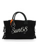 NERO | Borsa in maglia CALI Midi con ricamo logo
