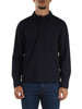 BLU SCURO | Polo manica lunga in cotone piquet
