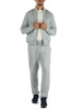 GRIGIO CHIARO | Felpa in misto cotone con zip e ricamo logo