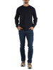 BLU SCURO | T-shirt manica lunga in cotone piquet