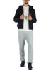BLU SCURO | Felpa in misto cotone con zip e cappuccio