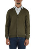 VERDE MILITARE | Cardigan in lana merino e cotone