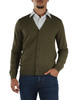 VERDE MILITARE | Cardigan in lana merino e cotone