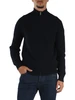 BLU SCURO | Cardigan a costine con zip in misto lana merino e cashmere