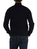 BLU SCURO | Cardigan a costine con zip in misto lana merino e cashmere