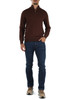 MARRONE | Maglia mezza zip in lana merino e cotone