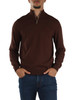 MARRONE | Maglia mezza zip in lana merino e cotone