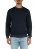 BLU | Maglia girocollo in lana merino punto riso