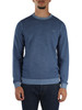 AZZURRO | Maglia girocollo in lana merino punto riso