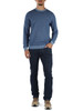 AZZURRO | Maglia girocollo in lana merino punto riso
