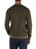 VERDE | Maglia girocollo in lana merino punto riso