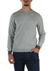 GRIGIO CHIARO | Maglia in lana merino e cotone con inserti a contrasto