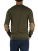 VERDE MILITARE | Maglia in lana merino e cotone con inserti a contrasto