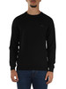 NERO | Maglia girocollo in lana merino e cotone