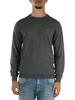 GRIGIO SCURO | Maglia girocollo in lana merino e cotone