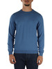 AZZURRO | Maglia girocollo in lana merino e cotone
