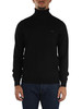 NERO | Maglia collo alto in lana merino e cotone