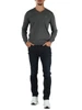 GRIGIO SCURO | Maglia collo a V in lana merino e cotone