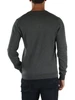 GRIGIO SCURO | Maglia collo a V in lana merino e cotone