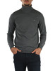 GRIGIO SCURO | Maglia collo alto in lana merino e cotone
