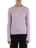 VIOLA CHIARO | Maglia girocollo a trecce in lana merino e cashmere