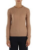 CAMMELLO | Maglia girocollo a trecce in lana merino e cashmere