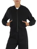 NERO | Felpa con zip in cotone garzato