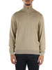 BEIGE | Maglia mezza zip in lana, seta e cashmere