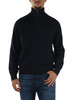 BLU SCURO | Maglia mezza zip in cotone e lana vergine