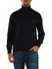 BLU SCURO | Cardigan con zip in cotone e cashmere