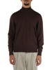 MARRONE | Cardigan con zip in lana vergine merino extrafine