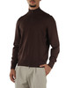 MARRONE | Cardigan con zip in lana vergine merino extrafine