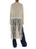 BEIGE | Camicia lunga in georgette di viscosa con inserti in pizzo