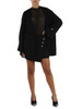 NERO | Cardigan in misto viscosa con bottone laterale