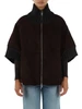MARRONE | Giacca in pelle e tessuto in maglia ADELE Tri-Seasons con interno rimovibile