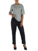 BLU | Pantalone gessato con risvolto
