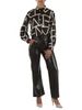 MARRONE | Pantalone effetto pelle ARGENTO