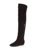 MARRONE | Stivali cuissard in suede